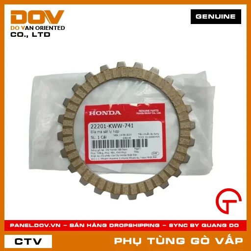 ĐĨA MA SÁT LY HỢP MÃ PHỤ TÙNG 22201KWW741 — 22201KWW741