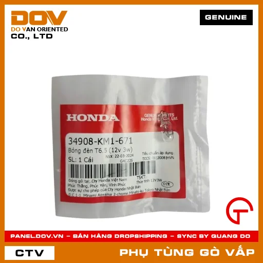 BÓNG ĐÈN T6.5 (12V 3W) MÃ PHỤ TÙNG 34908KM1671 — 34908KM1671