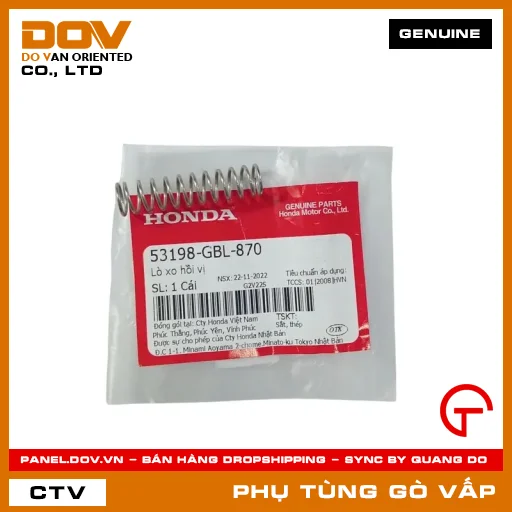 LÒ XO HỒI VỊ MÃ PHỤ TÙNG 53198GBL870 — 53198GBL870