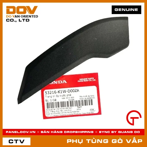 TRANG TRÍ ỐP TRƯỚC PHẢI MÃ PHỤ TÙNG 53216K1WD00ZA — 53216K1WD00ZA