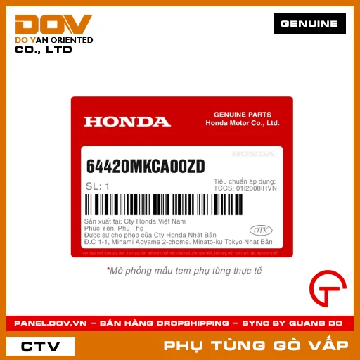 ỐP DƯỚI PHẢI *NHA86M* MÃ PHỤ TÙNG 64420MKCA00ZD — 64420MKCA00ZD