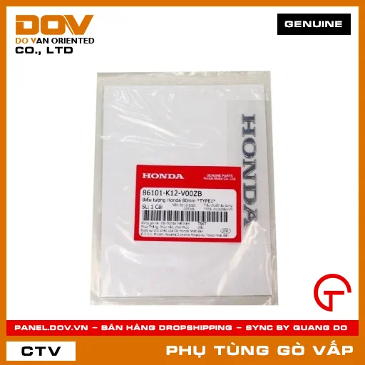 BIỂU TƯỢNG HONDA 80MM *TYPE1* MÃ PHỤ TÙNG 86101K12V00ZB — 86101K12V00ZB