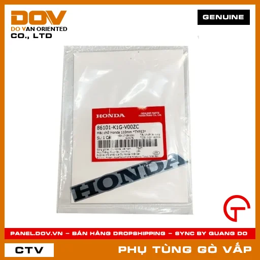 MÁC CHỮ HONDA 110MM *NH262* MÃ PHỤ TÙNG 86101K1GV00ZC — 86101K1GV00ZC