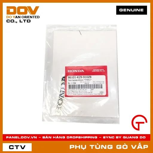 TEM HONDA 65MM *NHB25* MÃ PHỤ TÙNG 86101K29910ZB — 86101K29910ZB