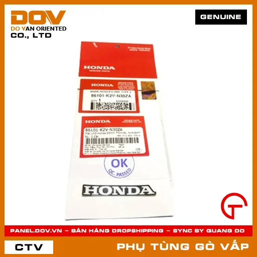 MÁC CHỮ HONDA 65MM *NH196, NH436M* MÃ PHỤ TÙNG 86101K2VN30ZA — 86101K2VN30ZA