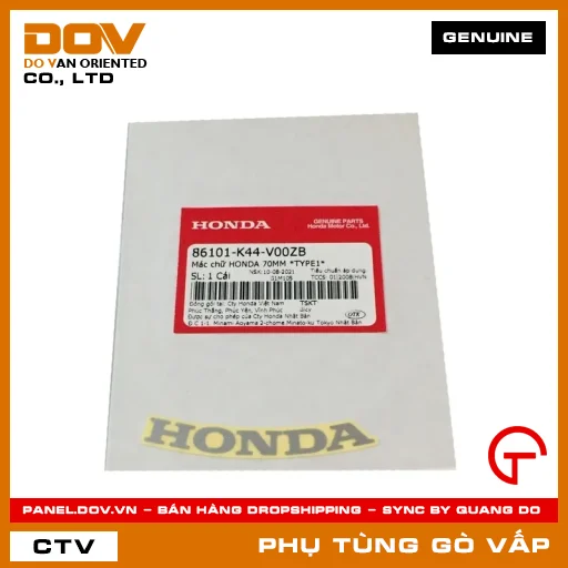 MÁC CHỮ HONDA 70MM *NH411* MÃ PHỤ TÙNG 86101K44V00ZB — 86101K44V00ZB
