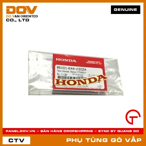 TEM HONDA 70MM *R340* MÃ PHỤ TÙNG 86101K44V30ZA — 86101K44V30ZA