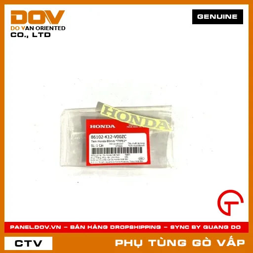 TEM HONDA 80MM *NH411* MÃ PHỤ TÙNG 86102K12V00ZC — 86102K12V00ZC