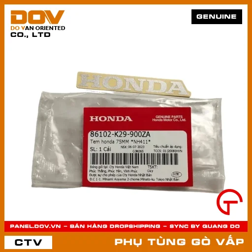 TEM HONDA 75MM *NH411* MÃ PHỤ TÙNG 86102K29900ZA — 86102K29900ZA