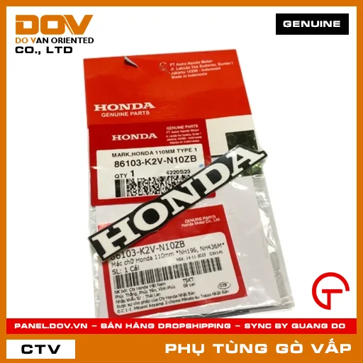 MÁC CHỮ HONDA 110MM *NH196, NH436M* MÃ PHỤ TÙNG 86103K2VN10ZB — 86103K2VN10ZB