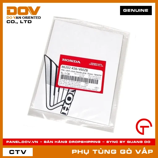 MÁC CÁNH CHIM HONDA PHẢI 75MM *NHA76* MÃ PHỤ TÙNG 86202K56V60ZB — 86202K56V60ZB