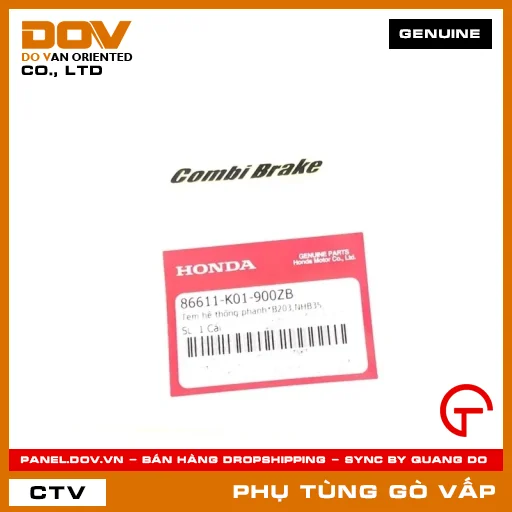 TEM HỆ THỐNG PHANH*B203,NHB35, MÃ PHỤ TÙNG 86611K01900ZB — 86611K01900ZB