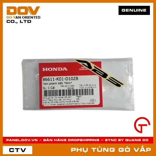 TEM PHANH ABS *NH1* MÃ PHỤ TÙNG 86611K01D10ZB — 86611K01D10ZB