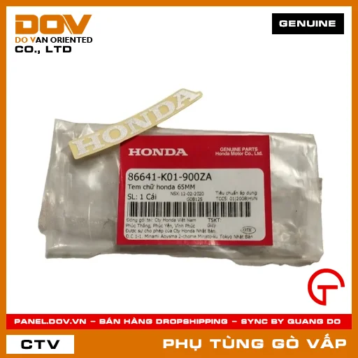 TEM CHỮ HONDA 65MM MÃ PHỤ TÙNG 86641K01900ZA — 86641K01900ZA