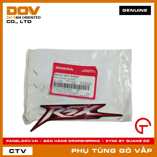 MARK CHỮ RSX *NHA69* MÃ PHỤ TÙNG 86642K07940ZF — 86642K07940ZF