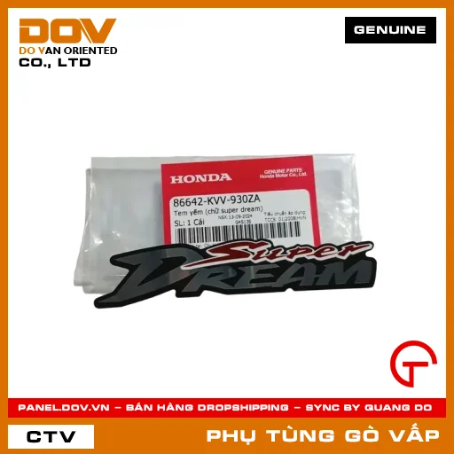TEM YẾM (CHỮ SUPER DREAM) MÃ PHỤ TÙNG 86642KVV930ZA — 86642KVV930ZA