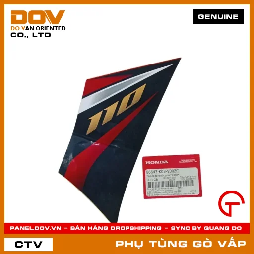TEM B ỐP TRƯỚC PHẢI*R340* MÃ PHỤ TÙNG 86643K03V00ZC — 86643K03V00ZC