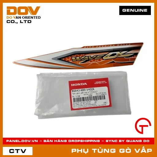 TEM CÁNH YẾM TRÁI A *YR322C* MÃ PHỤ TÙNG 86643K89V40ZA — 86643K89V40ZA