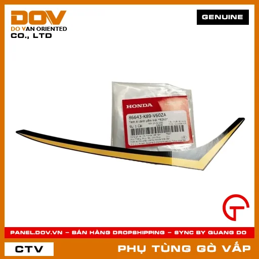 TEM A CÁNH YẾM TRÁI *R263* MÃ PHỤ TÙNG 86643K89V60ZA — 86643K89V60ZA