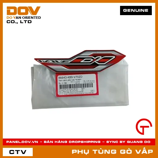 TEM CÁNH YẾM TRÁI *R389* MÃ PHỤ TÙNG 86643K89V70ZD — 86643K89V70ZD