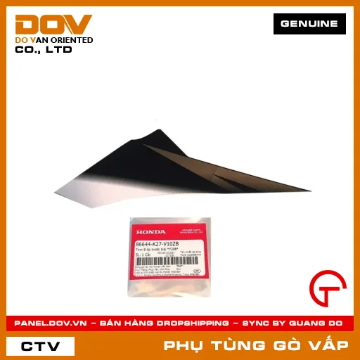 TEM B ỐP TRƯỚC TRÁI *Y208* MÃ PHỤ TÙNG 86644K27V10ZB — 86644K27V10ZB