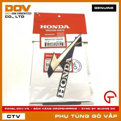 TEM ỐP TRƯỚC PHẢI B *TYPE1* MÃ PHỤ TÙNG 86644K2VN50ZB — 86644K2VN50ZB