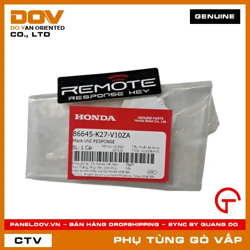MARK CHỮ PESPONSE MÃ PHỤ TÙNG 86645K27V10ZA — 86645K27V10ZA