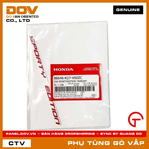 CHỮ SPORTYEDITION *NHB24X* MÃ PHỤ TÙNG 86646K27V00ZC — 86646K27V00ZC