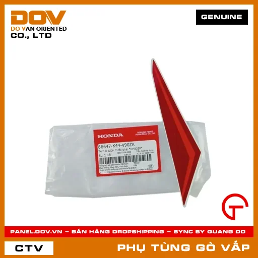 TEM B SƯỜN TRƯỚC PHẢI *NHB35P* MÃ PHỤ TÙNG 86647K44V90ZA — 86647K44V90ZA