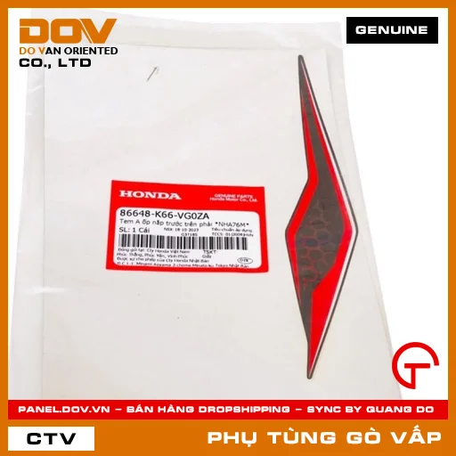 TEM A ỐP NẮP TRƯỚC TRÊN PHẢI *NHA76M* MÃ PHỤ TÙNG 86648K66VG0ZA — 86648K66VG0ZA