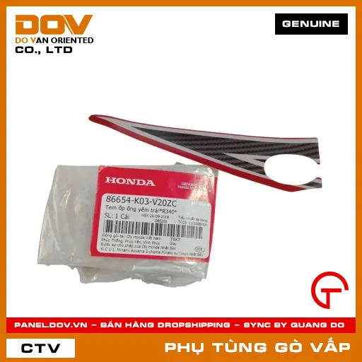 TEM ỐP ỐNG YẾM TRÁI*R340* MÃ PHỤ TÙNG 86654K03V20ZC — 86654K03V20ZC