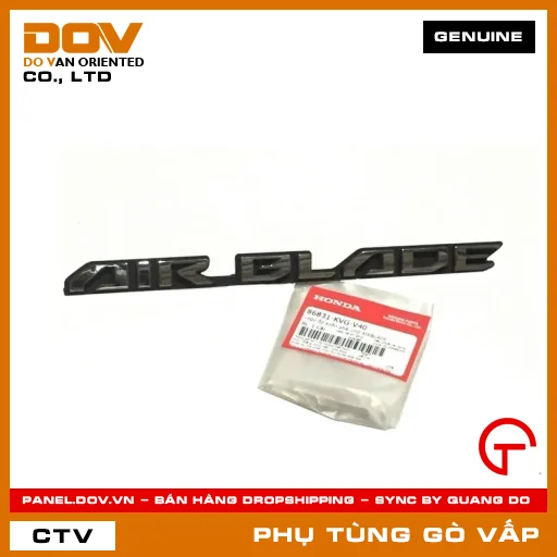 LOGO ỐP SƯỜN PHẢI CHỮ AIRBLADE MÃ PHỤ TÙNG 86831KVGV40 — 86831KVGV40