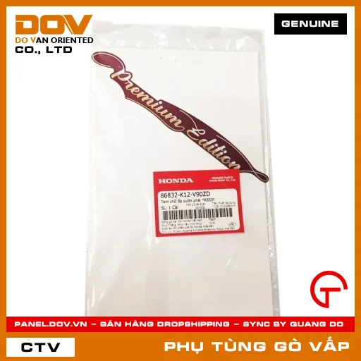 TEM CHỮ ỐP SƯỜN PHẢI *R350* MÃ PHỤ TÙNG 86832K12V90ZD — 86832K12V90ZD