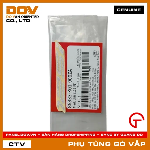 MARK CHỮ (125 FI) MÃ PHỤ TÙNG 86833K01900ZA — 86833K01900ZA