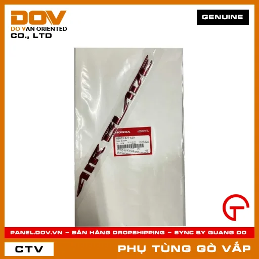 LOGO ỐP SƯỜN MÃ PHỤ TÙNG 86833K27630 — 86833K27630