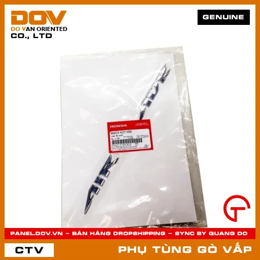 LOGO ỐP SƯỜN MÃ PHỤ TÙNG 86833K27V00 — 86833K27V00