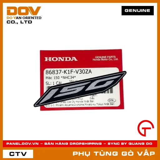 MÁC 150 *NHC34* MÃ PHỤ TÙNG 86837K1FV30ZA — 86837K1FV30ZA
