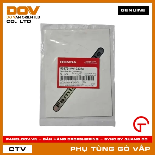 TEM ỐP SƯỜN (CHỮ FAMILY) MÃ PHỤ TÙNG 86873KVV930ZA — 86873KVV930ZA