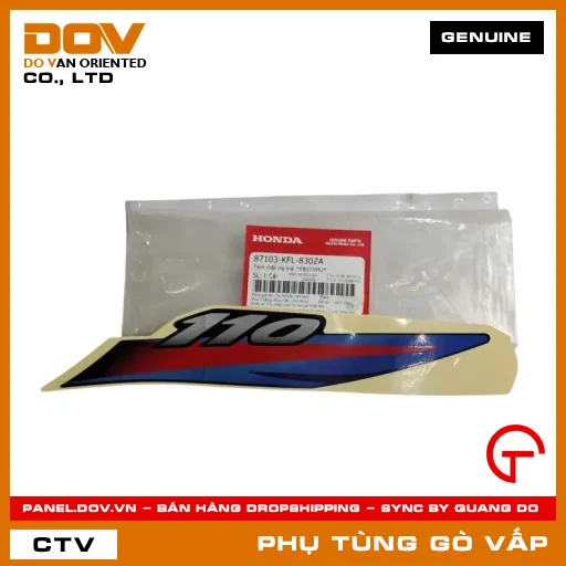 TEM MẶT NẠ TRÁI *PB171MU* MÃ PHỤ TÙNG 87103KFL830ZA — 87103KFL830ZA