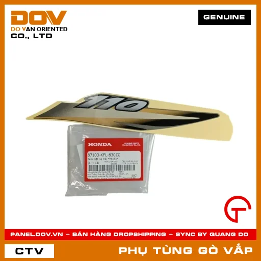 TEM MẶT NẠ TRÁI *YR183* MÃ PHỤ TÙNG 87103KFL830ZC — 87103KFL830ZC