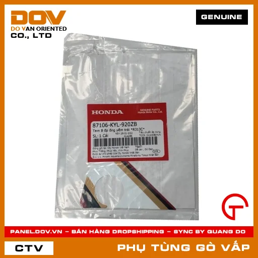 TEM B ỐP ỐNG YẾM TRÁI *R313C* MÃ PHỤ TÙNG 87106KYL920ZB — 87106KYL920ZB