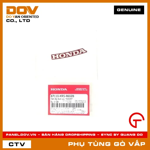 TEM ỐP ĐUÔI SAU *R203M* MÃ PHỤ TÙNG 87110KRS860ZB — 87110KRS860ZB