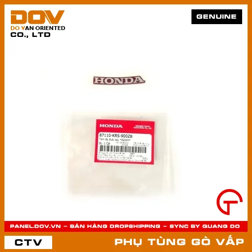 TEM ỐP ĐUÔI SAU *R203M* MÃ PHỤ TÙNG 87110KRS900ZB — 87110KRS900ZB