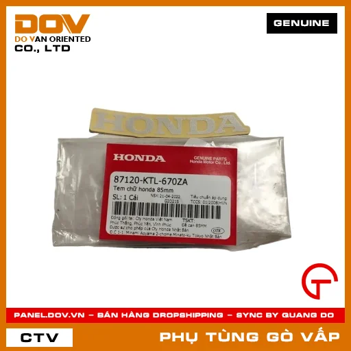 TEM CHỮ HONDA 85MM MÃ PHỤ TÙNG 87120KTL670ZA — 87120KTL670ZA