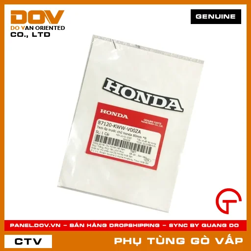 TEM ỐP TRƯỚC CHỮ HONDA 80MM *N MÃ PHỤ TÙNG 87120KWWV00ZA — 87120KWWV00ZA