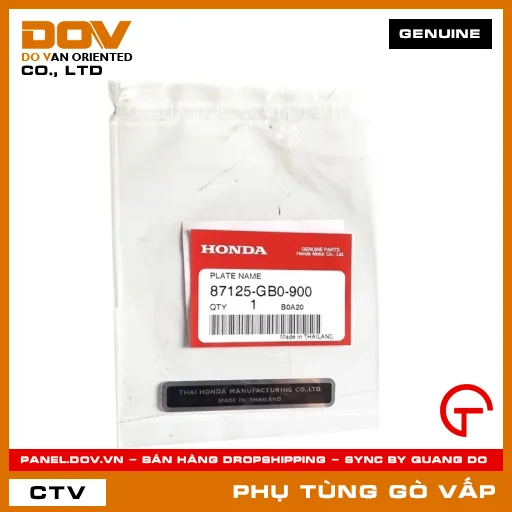 TEM SẢN PHẨM MÃ PHỤ TÙNG 87125GB0900 — 87125GB0900