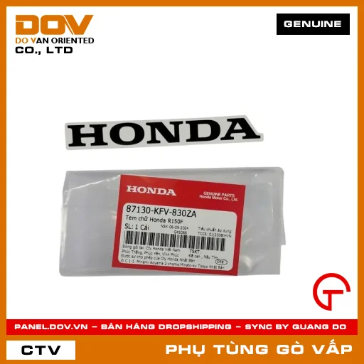 TEM CHỮ HONDA R150F MÃ PHỤ TÙNG 87130KFV830ZA — 87130KFV830ZA