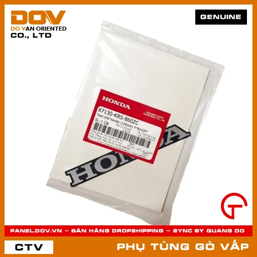 TEM CHỮ HONDA (120MM) P*B142P* MÃ PHỤ TÙNG 87130KRS860ZC — 87130KRS860ZC