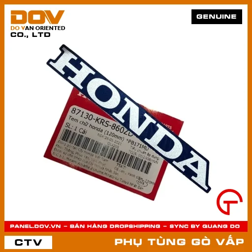 TEM CHỮ HONDA (120MM) *PB171MU MÃ PHỤ TÙNG 87130KRS860ZD — 87130KRS860ZD