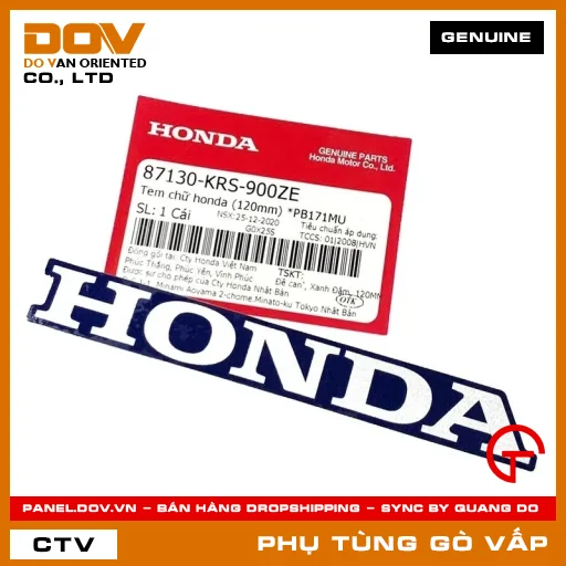 TEM CHỮ HONDA (120MM) *PB171MU MÃ PHỤ TÙNG 87130KRS900ZE — 87130KRS900ZE